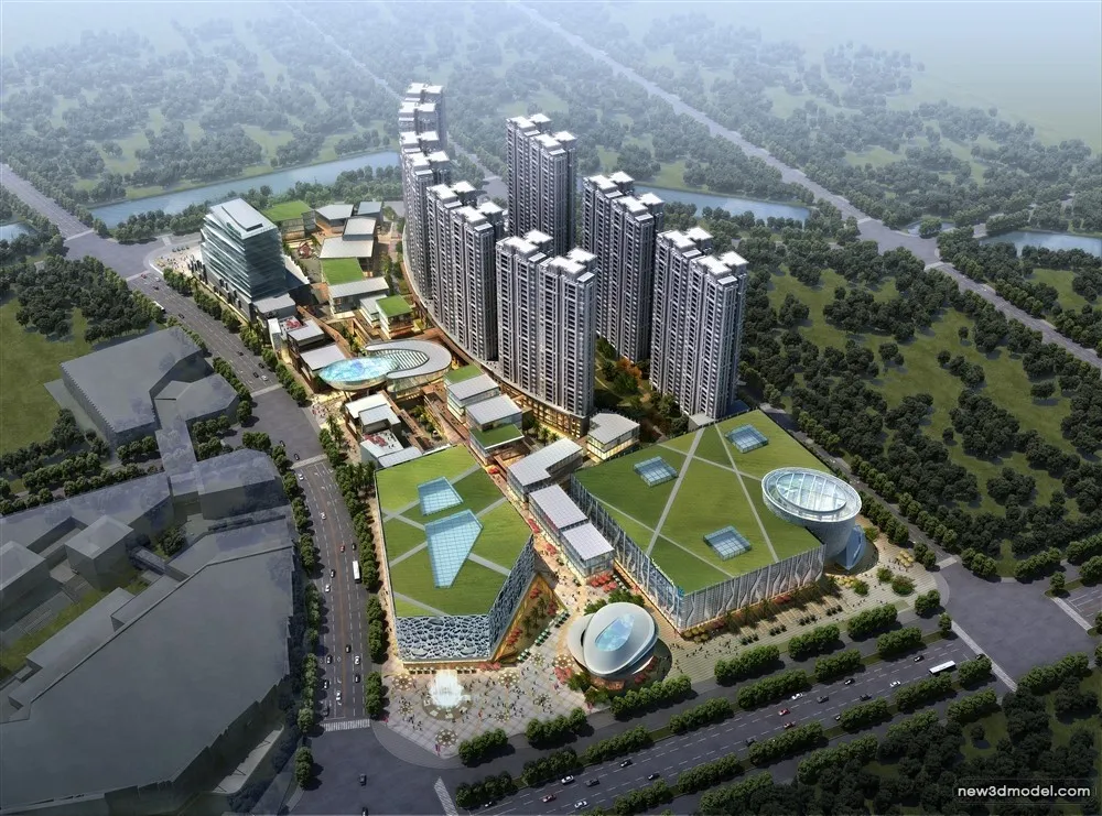 3D Models of Commercial Building - Exterior 3D Scenes - 482