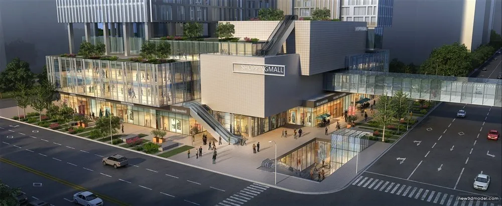 3D Models of Commercial Building - Exterior 3D Scenes - 484