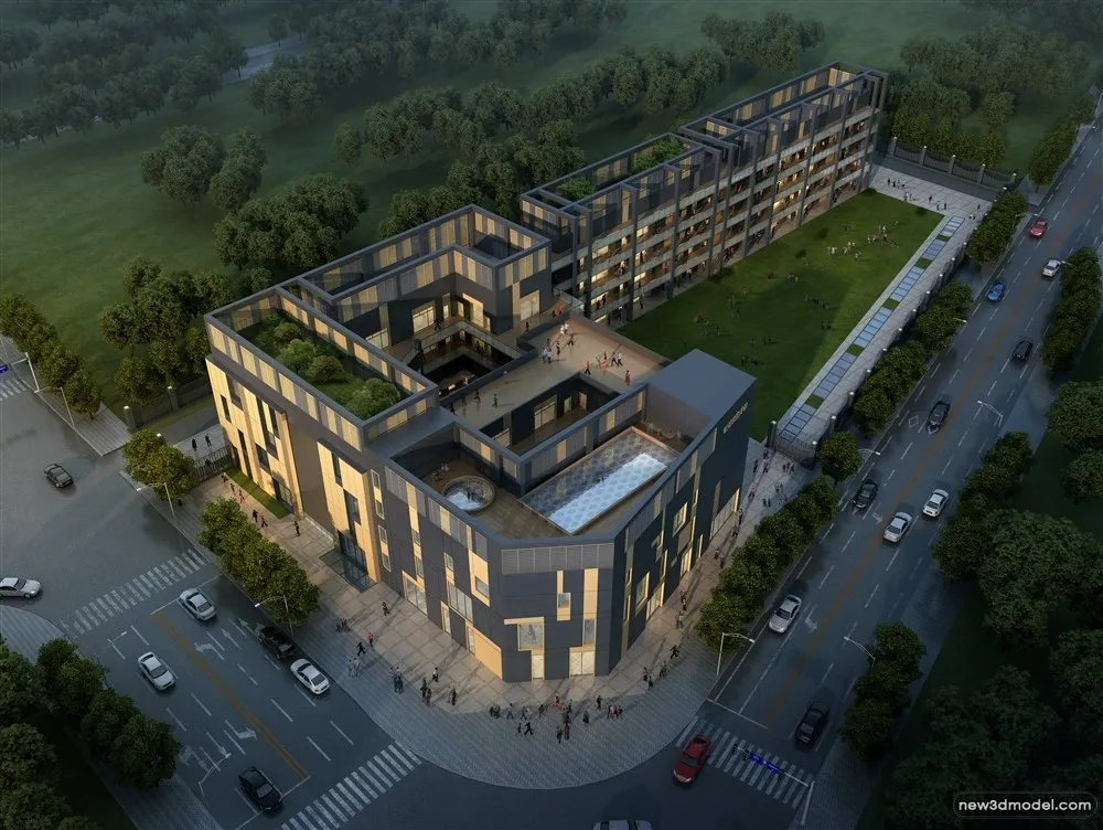 3D Models of Commercial Building - Exterior 3D Scenes - 498