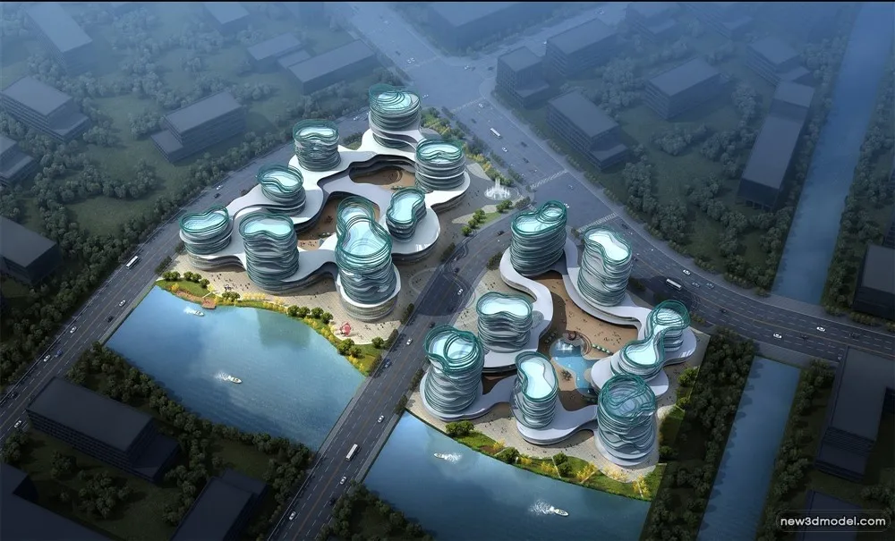 3D Models of Commercial Building - Exterior 3D Scenes - 502