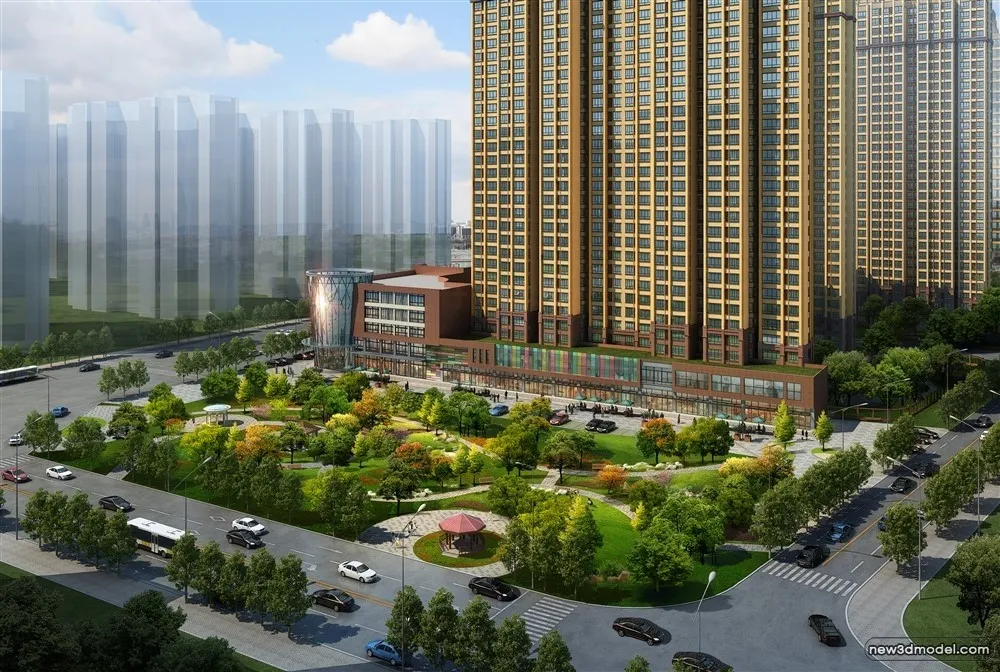 3D Models of Commercial Building - Exterior 3D Scenes - 505