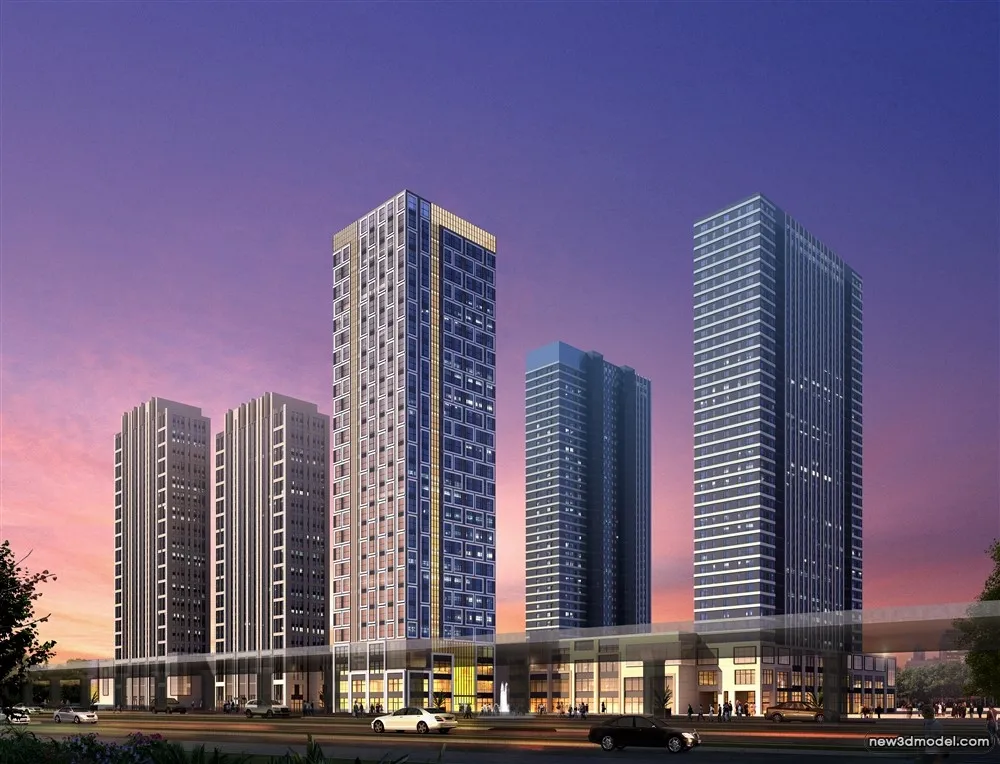 3D Models of Commercial Building - Exterior 3D Scenes - 516