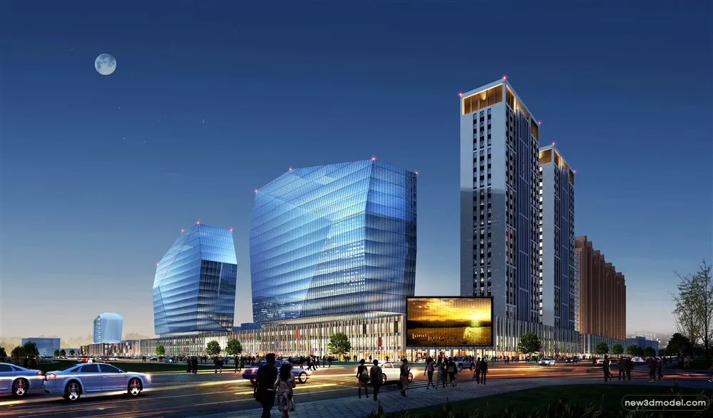 3D Models of Commercial Building - Exterior 3D Scenes - 520