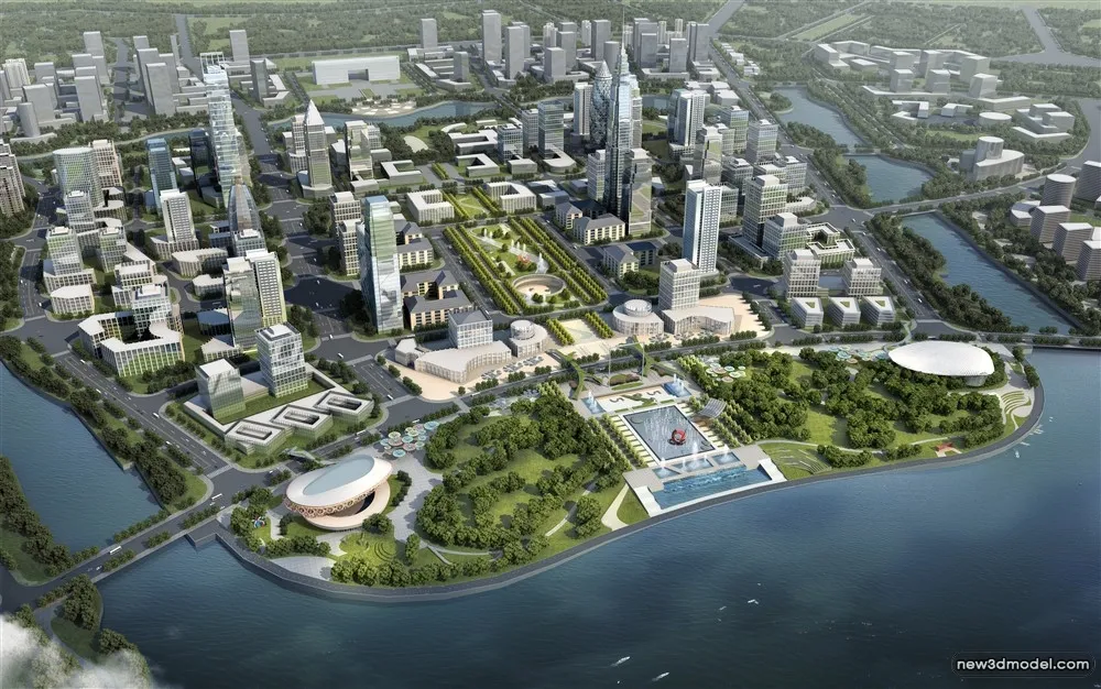 3D Models of Commercial Building - Exterior 3D Scenes - 580