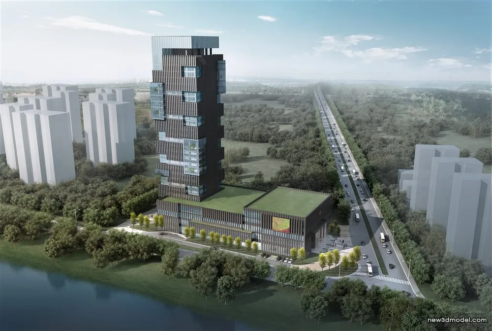 3D Models of Commercial Building - Exterior 3D Scenes - 583