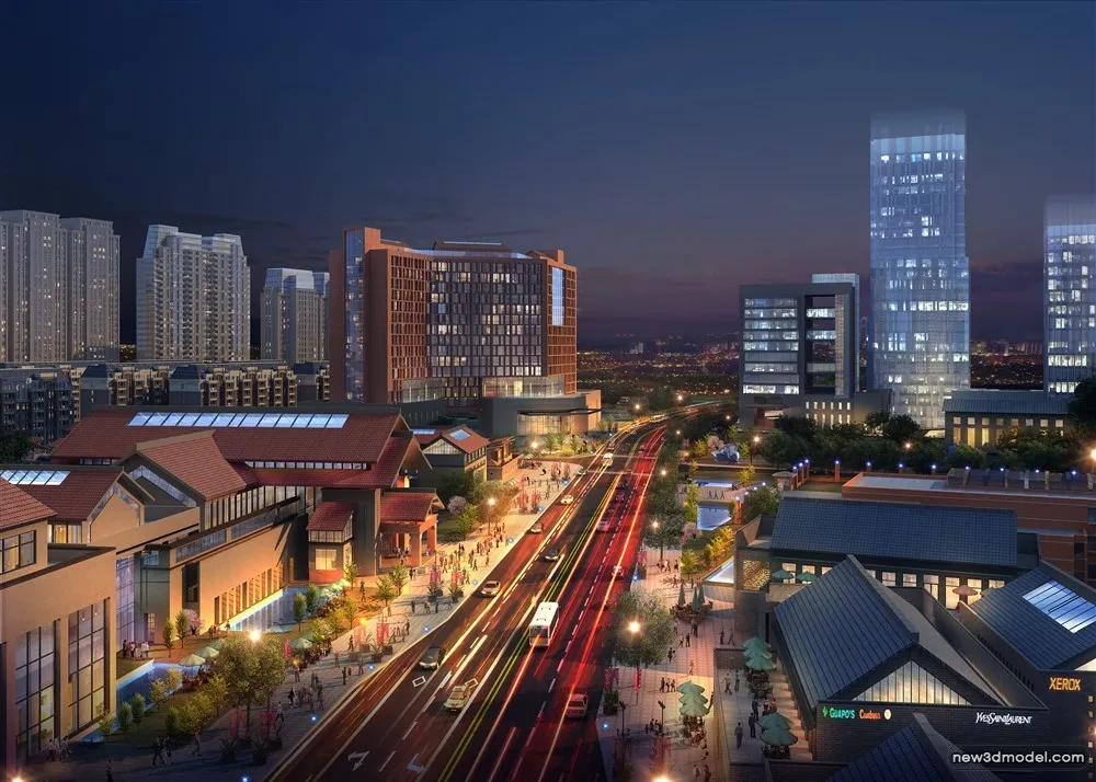 3D Models of Commercial Building - Exterior 3D Scenes - 587