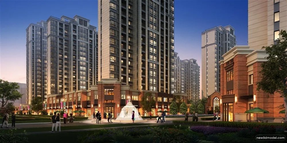 3D Models of Commercial Building - Exterior 3D Scenes - 604