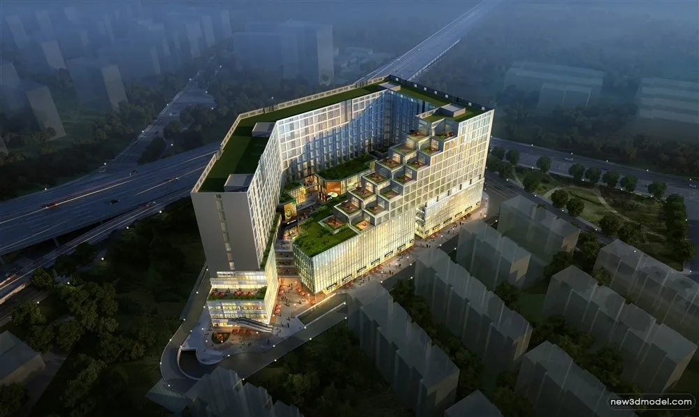 3D Models of Commercial Building - Exterior 3D Scenes - 608