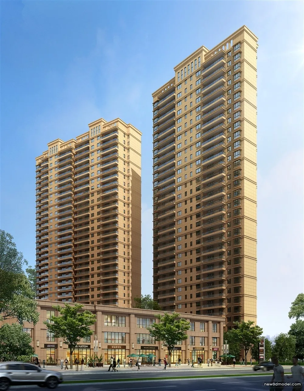 3D Models of Commercial Building - Exterior 3D Scenes - 615