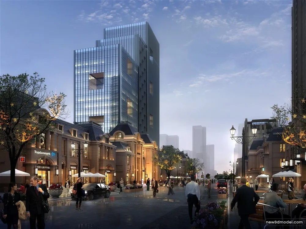 3D Models of Commercial Building - Exterior 3D Scenes - 631