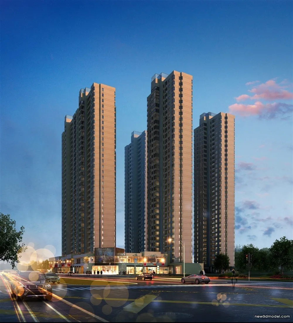 3D Models of Commercial Building - Exterior 3D Scenes - 632