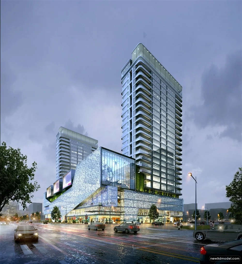 3D Models of Commercial Building - Exterior 3D Scenes - 674