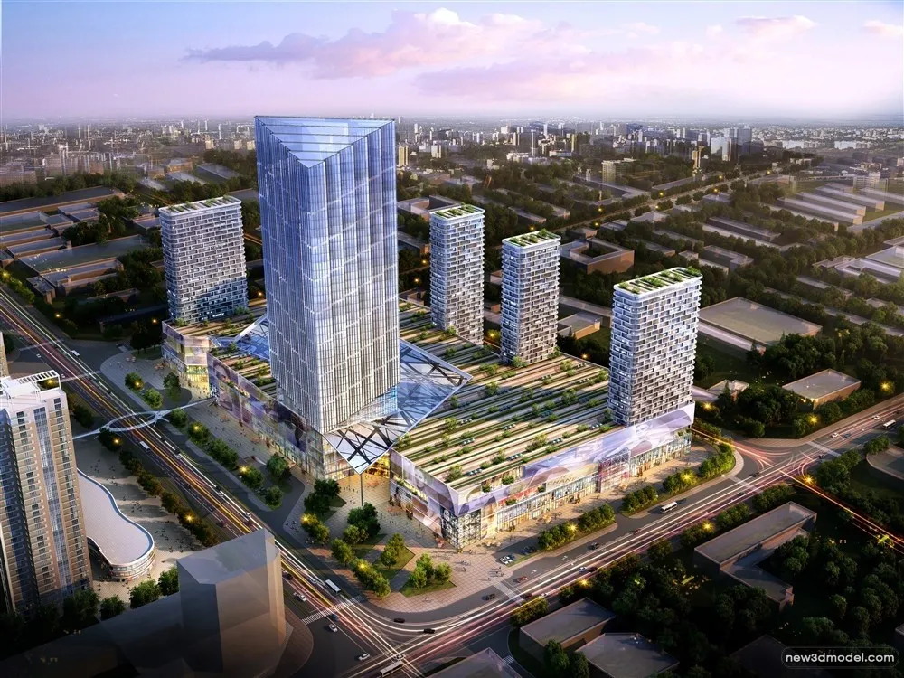 3D Models of Commercial Building - Exterior 3D Scenes - 680