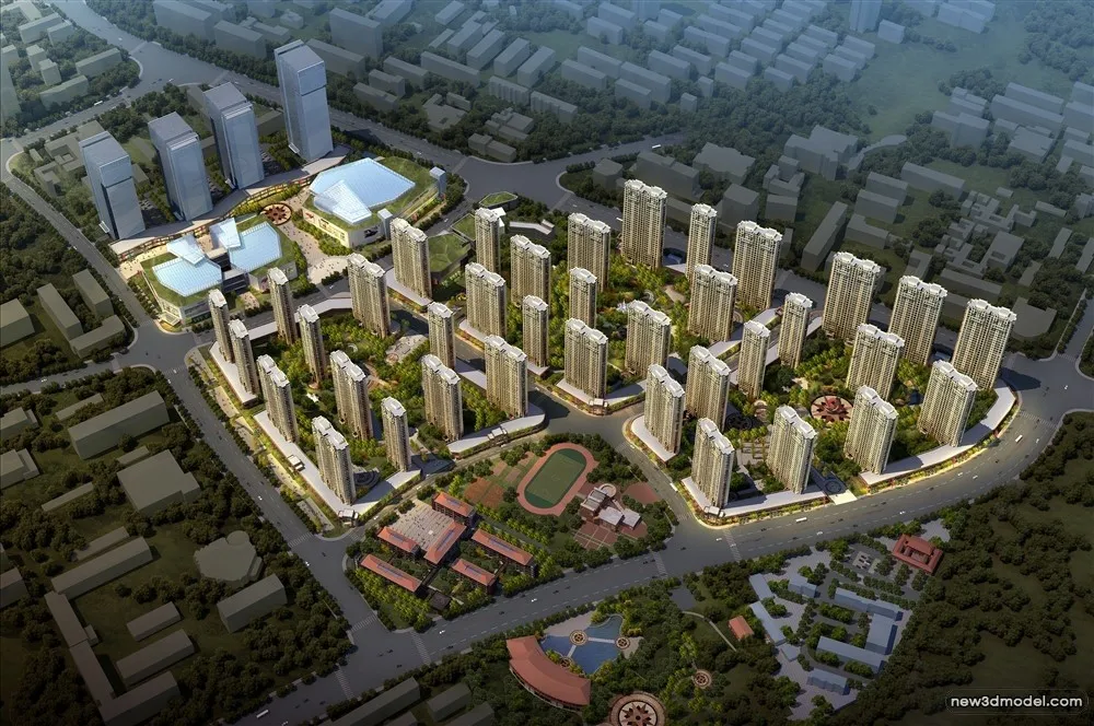 3D Models of Commercial Building - Exterior 3D Scenes - 704