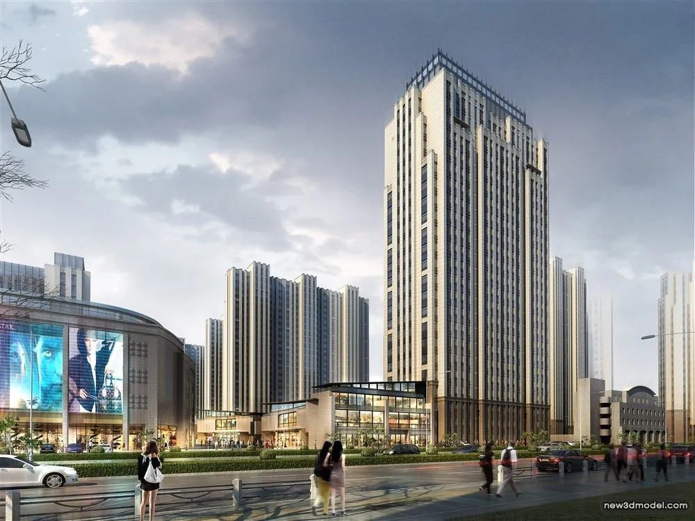 3D Models of Commercial Building - Exterior 3D Scenes - 727