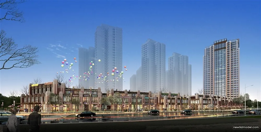 3D Models of Commercial Building - Exterior 3D Scenes - 731