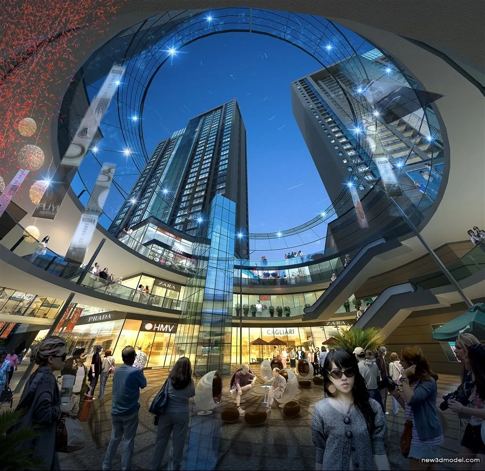 3D Models of Commercial Building - Exterior 3D Scenes - 733