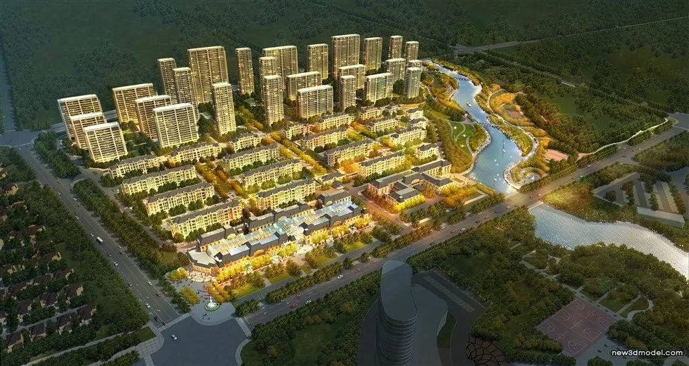 3D Models of Commercial Building - Exterior 3D Scenes - 734