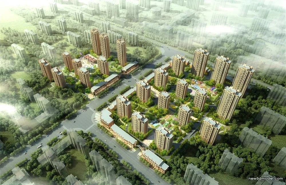 3D Models of Commercial Building - Exterior 3D Scenes - 742