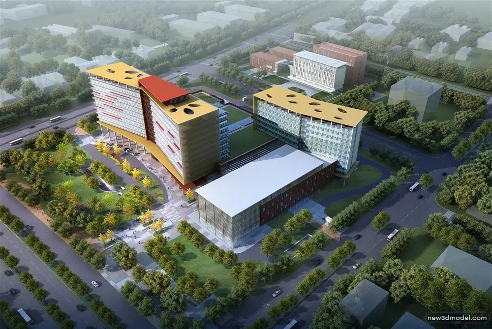 3D Models of Commercial Building - Exterior 3D Scenes - 743