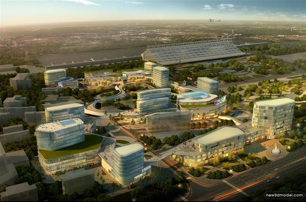 3D Models of Commercial Building - Exterior 3D Scenes - 744