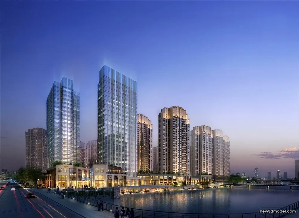 3D Models of Commercial Building - Exterior 3D Scenes - 757