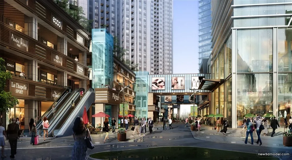 3D Models of Commercial Building - Exterior 3D Scenes - 759