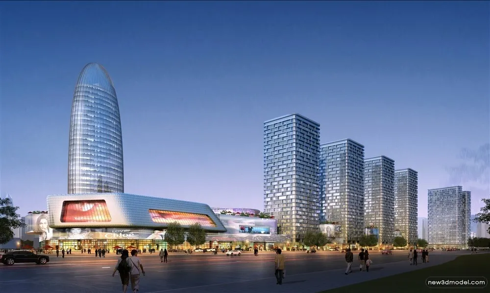 3D Models of Commercial Building - Exterior 3D Scenes - 801