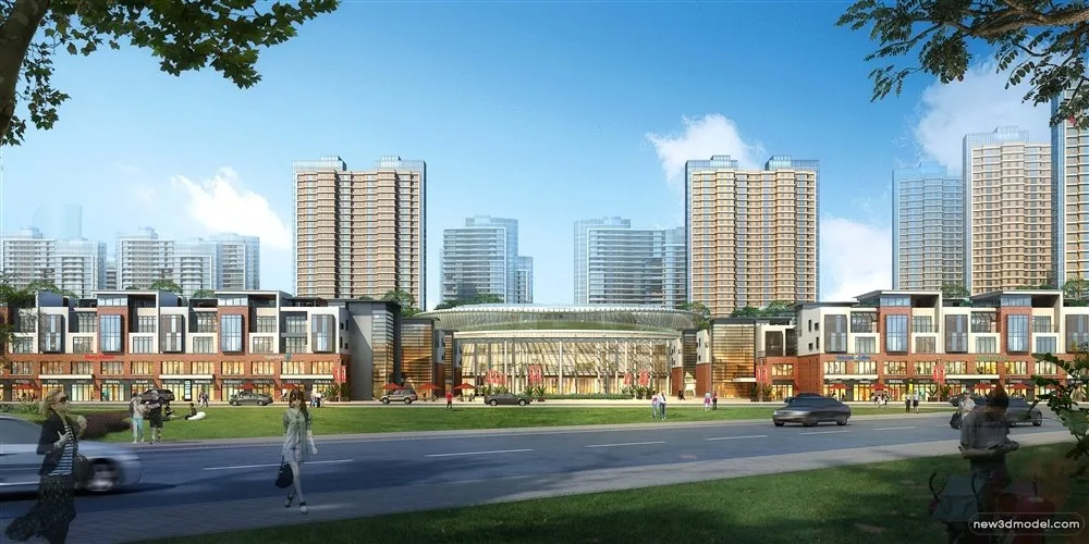 3D Models of Commercial Building - Exterior 3D Scenes - 808