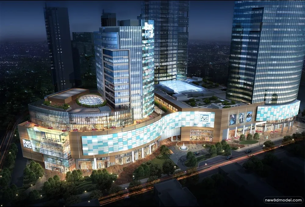 3D Models of Commercial Building - Exterior 3D Scenes - 814