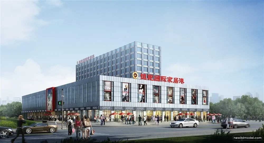 3D Models of Commercial Building - Exterior 3D Scenes - 818