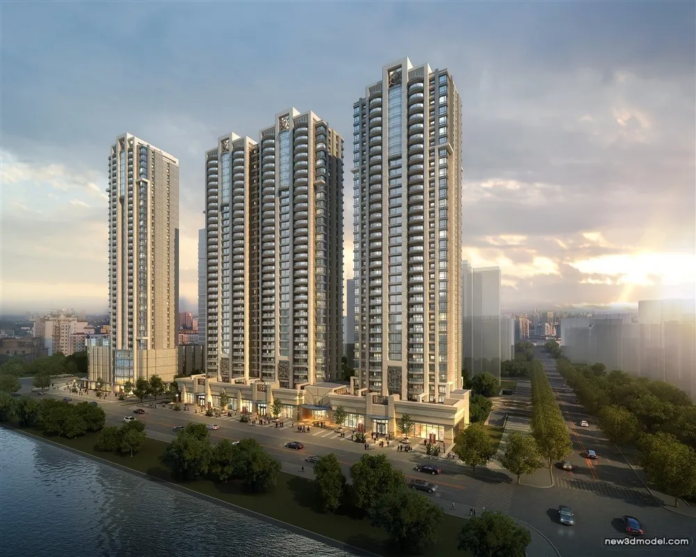 3D Models of Commercial Building - Exterior 3D Scenes - 819