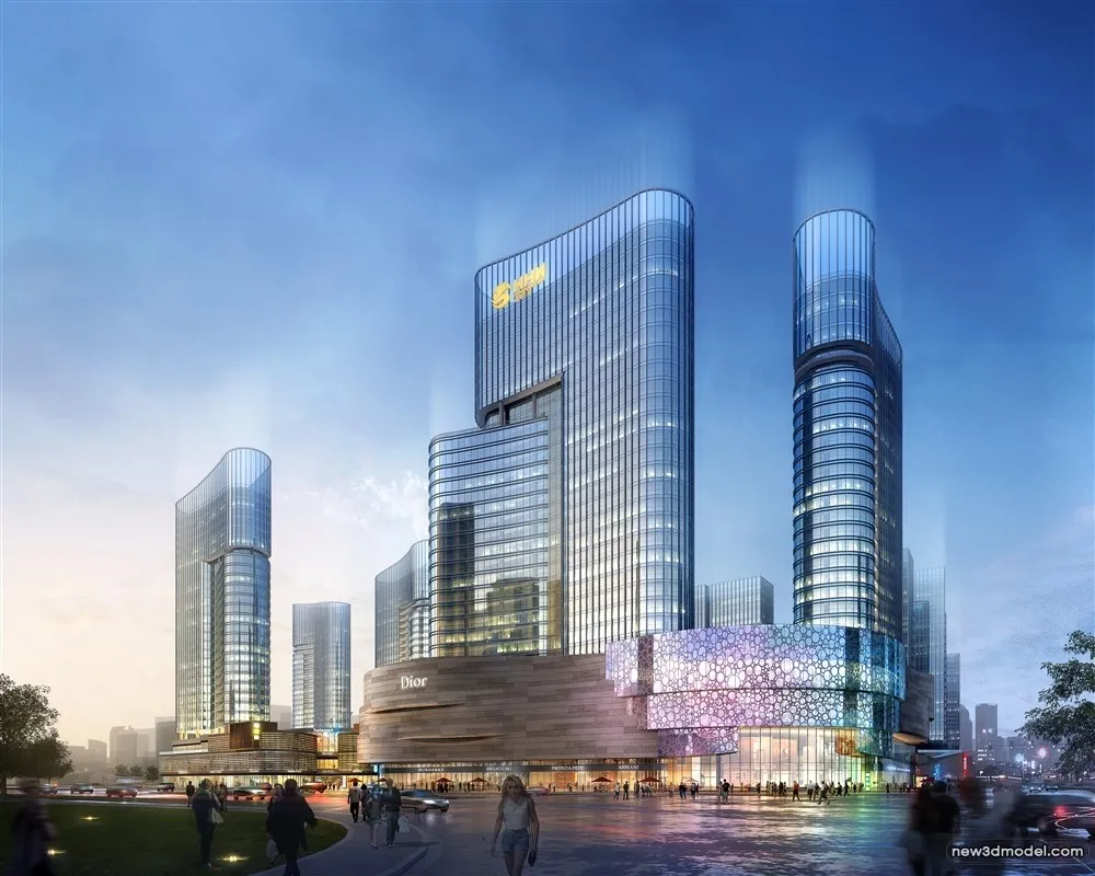 3D Models of Commercial Building - Exterior 3D Scenes - 827