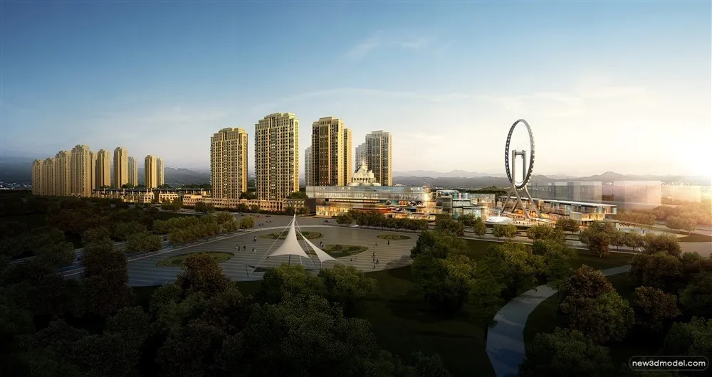 3D Models of Commercial Building - Exterior 3D Scenes - 834