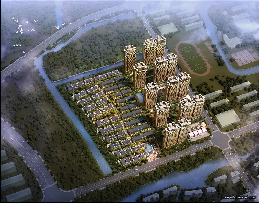 3D Models of Commercial Building - Exterior 3D Scenes - 837