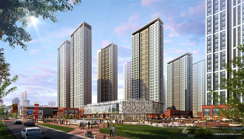 3D Models of Commercial Building - Exterior 3D Scenes - 852