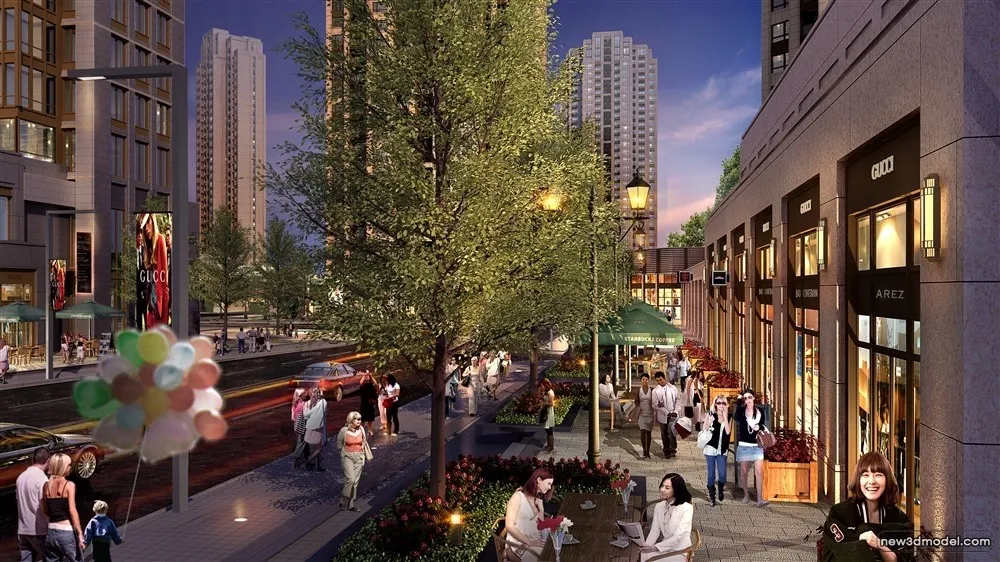 3D Models of Commercial Building - Exterior 3D Scenes - 855