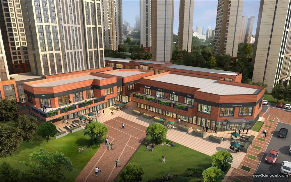 3D Models of Commercial Building - Exterior 3D Scenes - 863