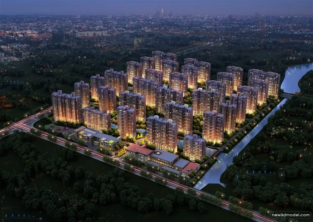 3D Models of Commercial Building - Exterior 3D Scenes - 864