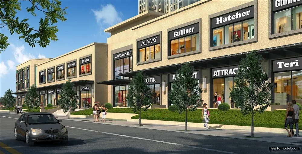 3D Models of Commercial Building - Exterior 3D Scenes - 866