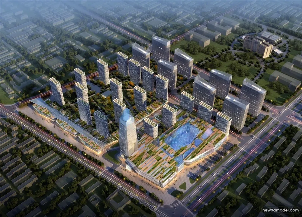 3D Models of Commercial Building - Exterior 3D Scenes - 877