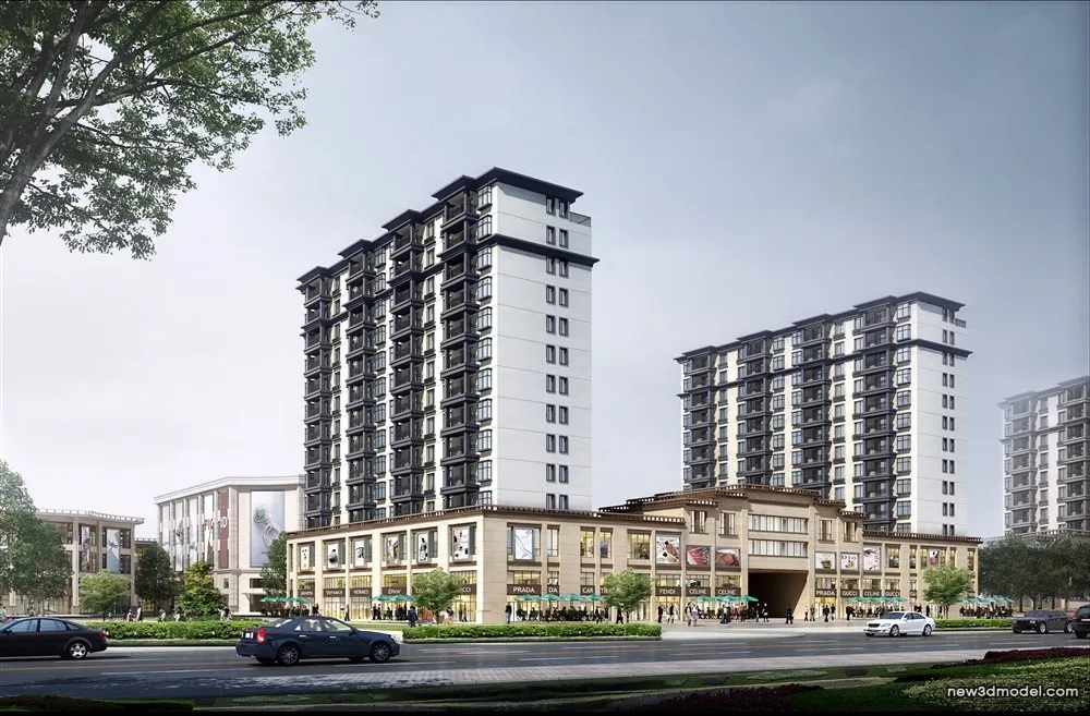 3D Models of Commercial Building - Exterior 3D Scenes - 880