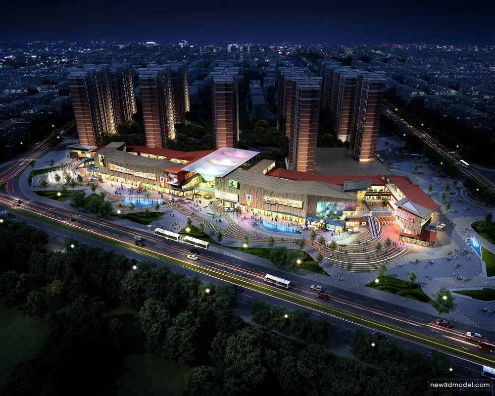 3D Models of Commercial Building - Exterior 3D Scenes - 882