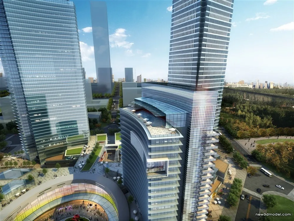 3D Models of Commercial Building - Exterior 3D Scenes - 884