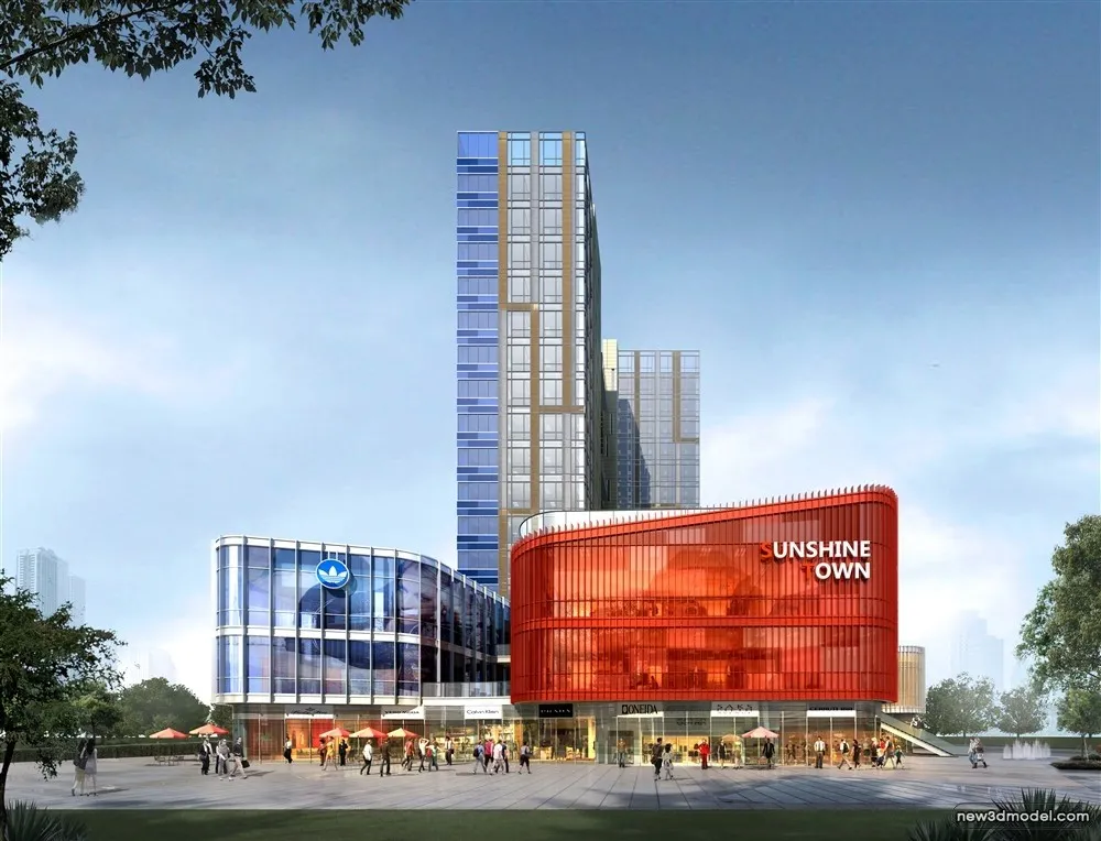 3D Models of Commercial Building - Exterior 3D Scenes - 887