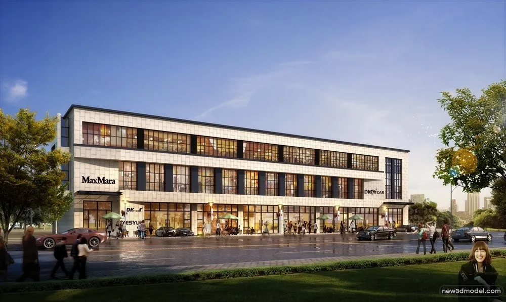 3D Models of Commercial Building - Exterior 3D Scenes - 892