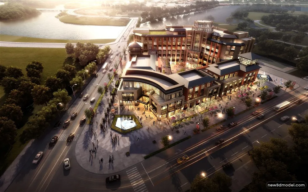 3D Models of Commercial Building - Exterior 3D Scenes - 898