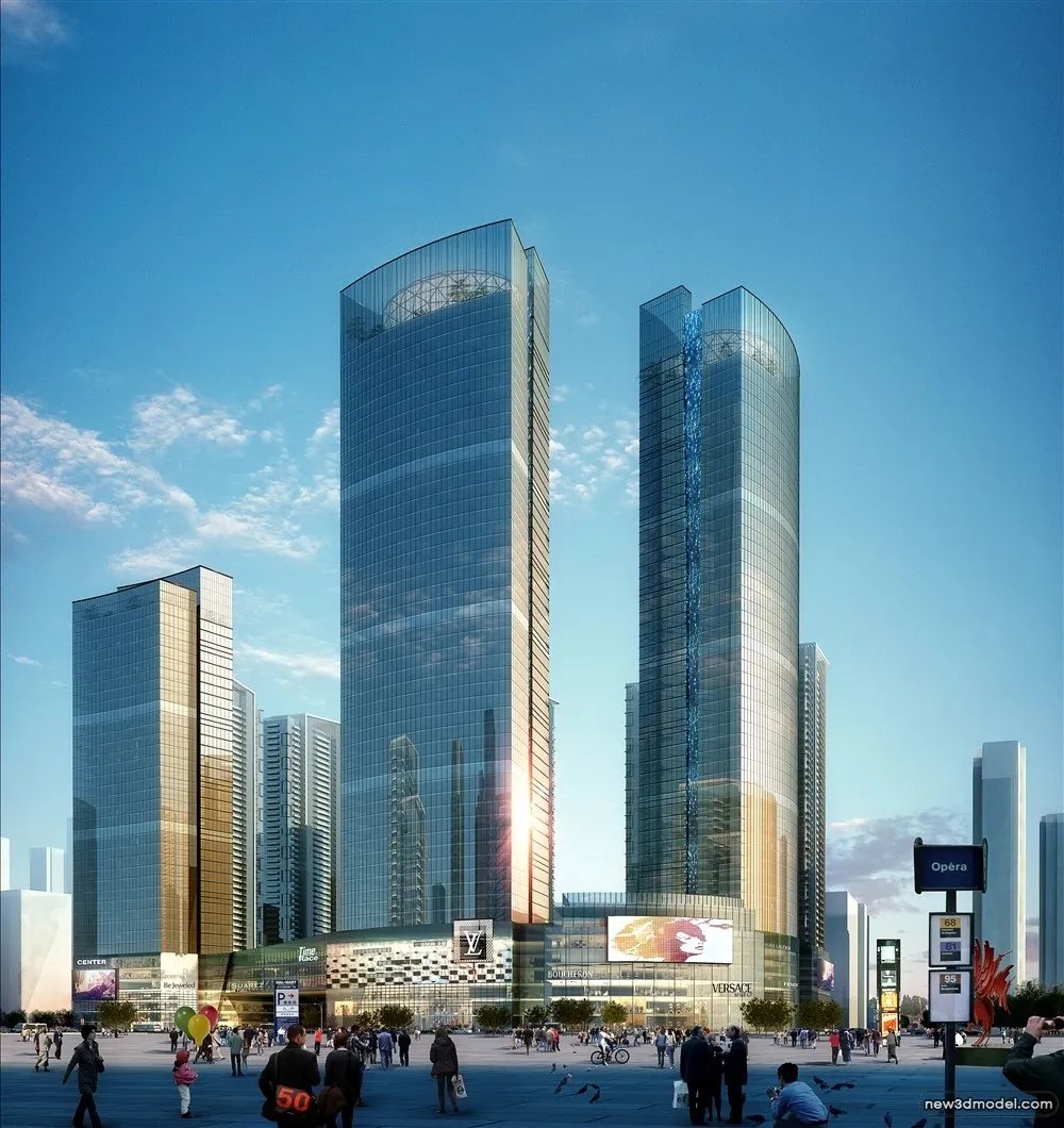 3D Models of Commercial Building - Exterior 3D Scenes - 900