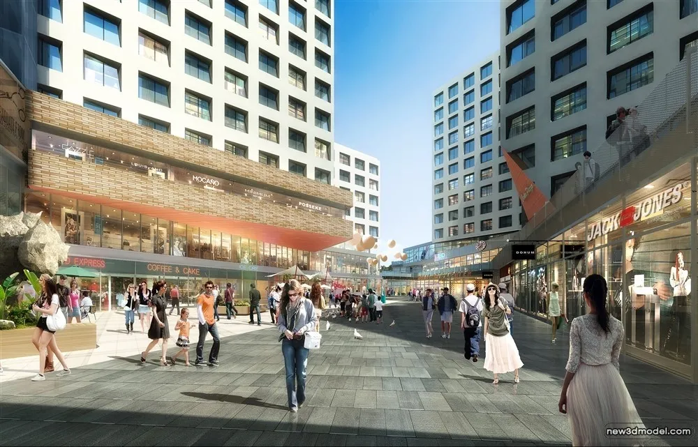 3D Models of Commercial Building - Exterior 3D Scenes - 903