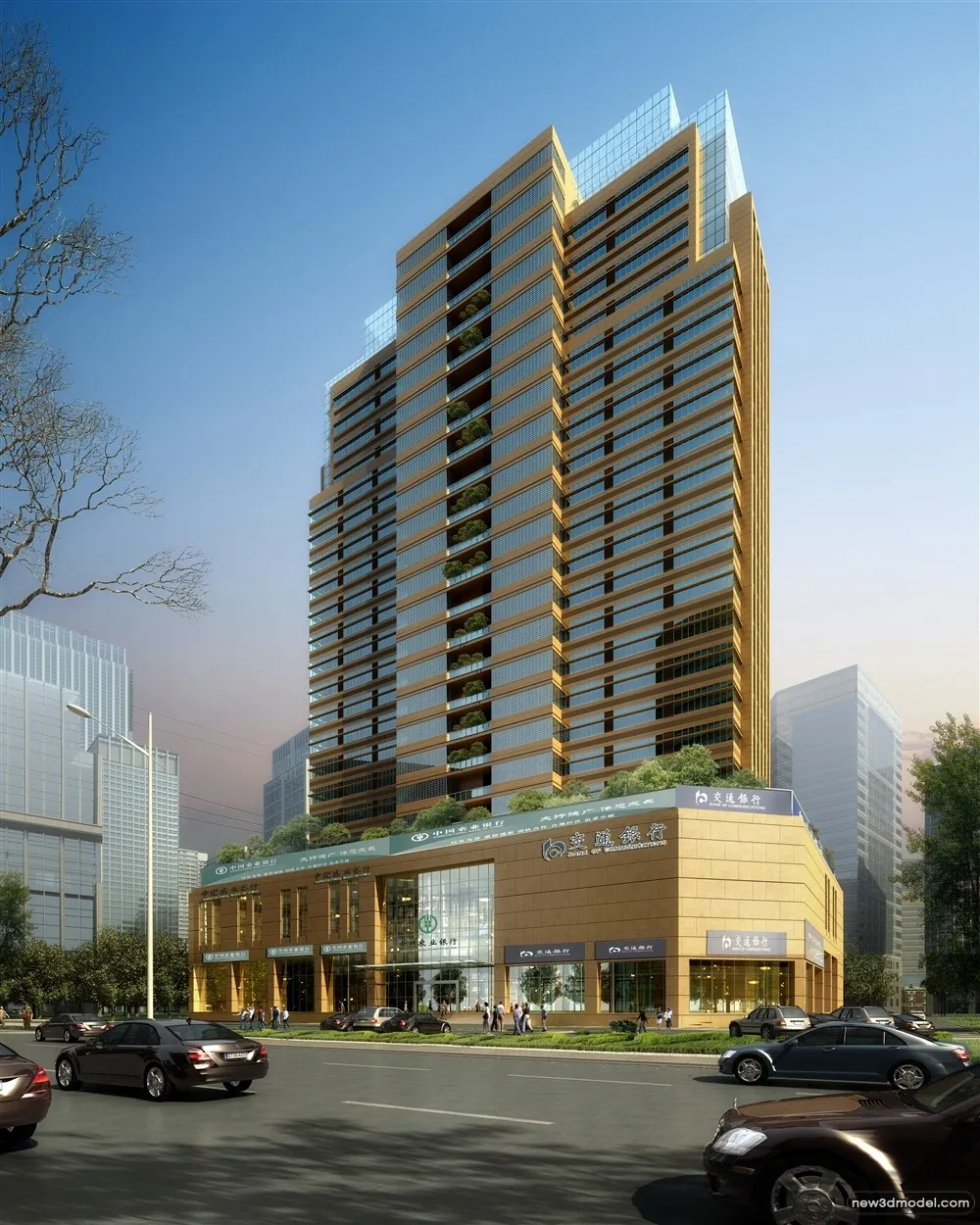 3D Models of Commercial Building - Exterior 3D Scenes - 923